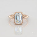 Emerald Bezel Solitaire Moissanite Engagement Ring 9ct rose gold South Africa