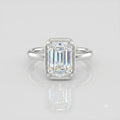 Emerald Bezel Solitaire Moissanite Engagement Ring 9ct white gold South Africa
