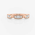 Emerald and Round Bezel Wedding Ring Moissanite rose gold South Africa