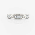 Emerald and Round Bezel Wedding Ring Moissanite white gold South Africa