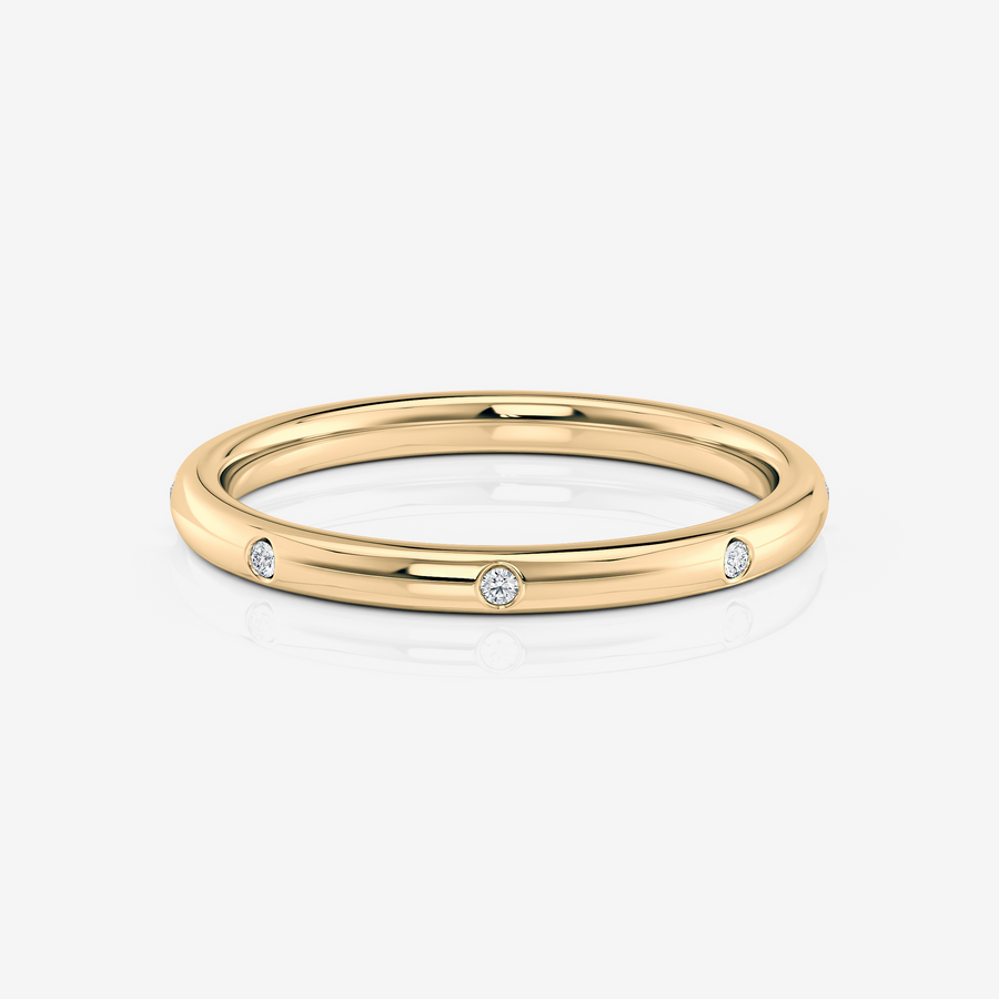 Moissanite Inlay Wedding Band | Moissanite Wedding Rings