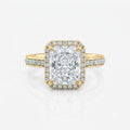 Halo Pavé Radiant Cut Moissanite Engagement Ring 9ct yellow gold South Africa