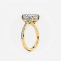 Halo Pavé Radiant Cut Moissanite Engagement Ring side view South Africa