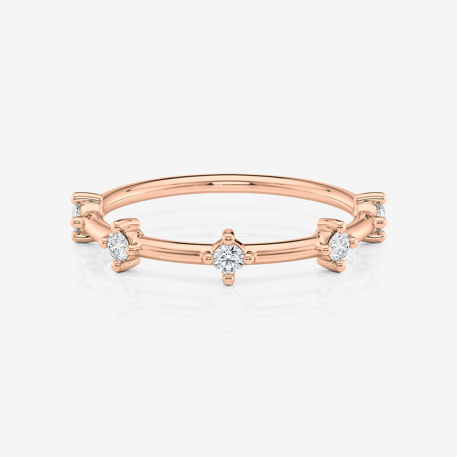 Moissanite Spotted Wedding Band | Moissanite Wedding Rings