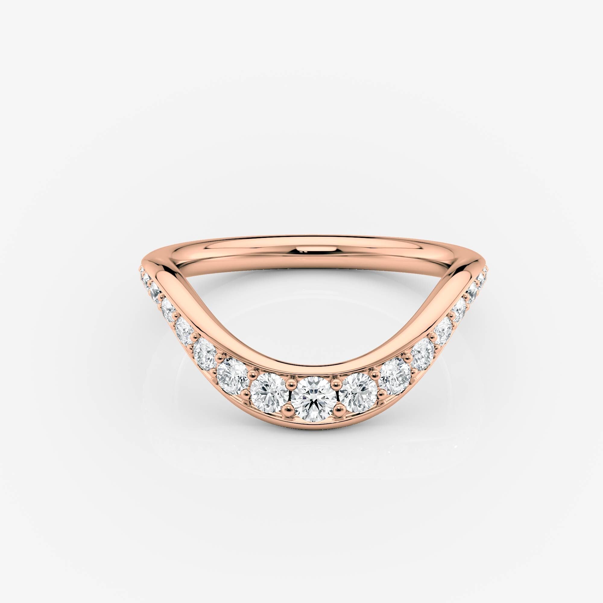Curved Wide Pave Wedding Band | Moissanite Wedding Rings