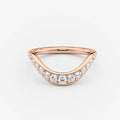 Curved Wide Pave Wedding Band | Moissanite Wedding Rings