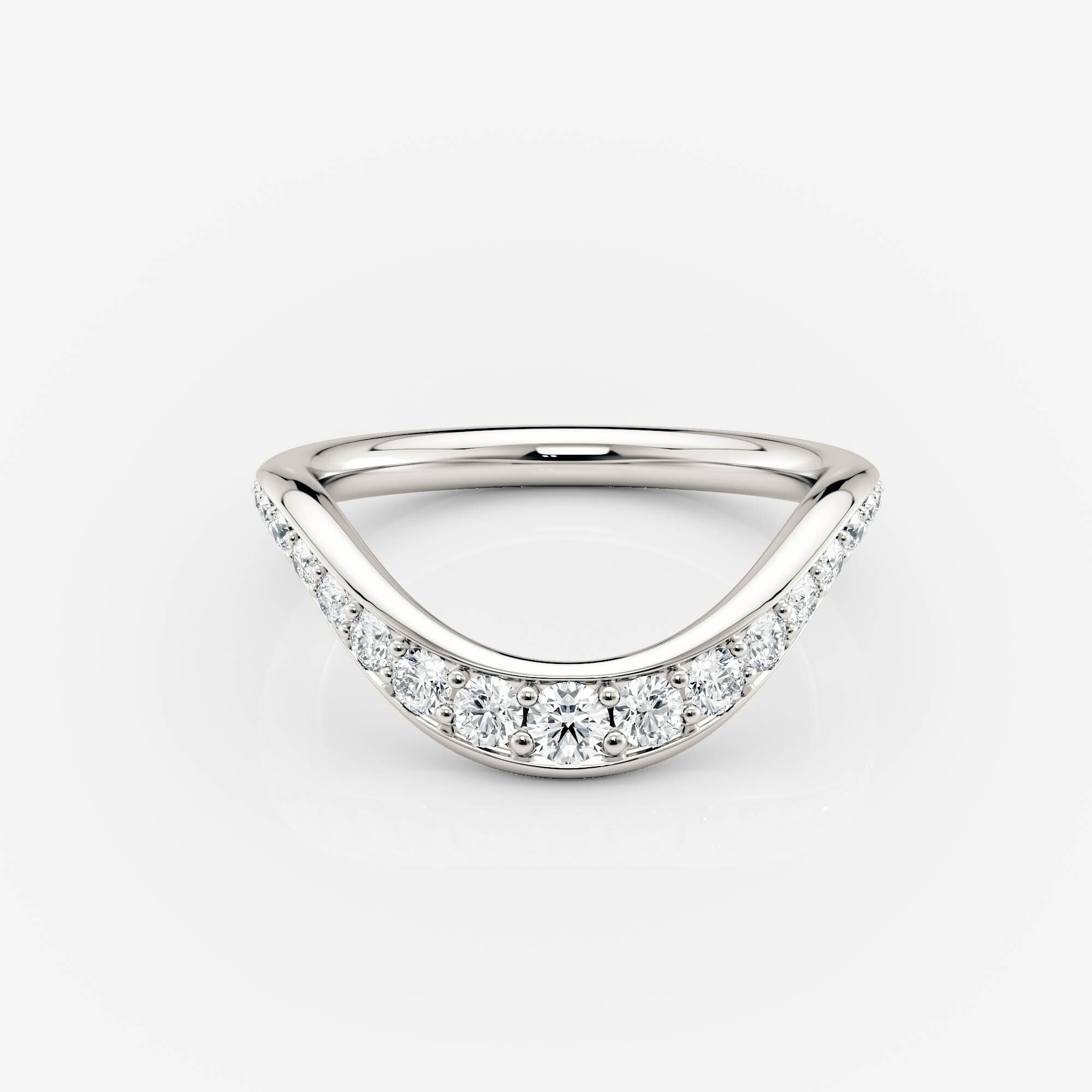 Curved Wide Pave Wedding Band | Moissanite Wedding Rings