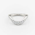 Curved Wide Pave Wedding Band | Moissanite Wedding Rings