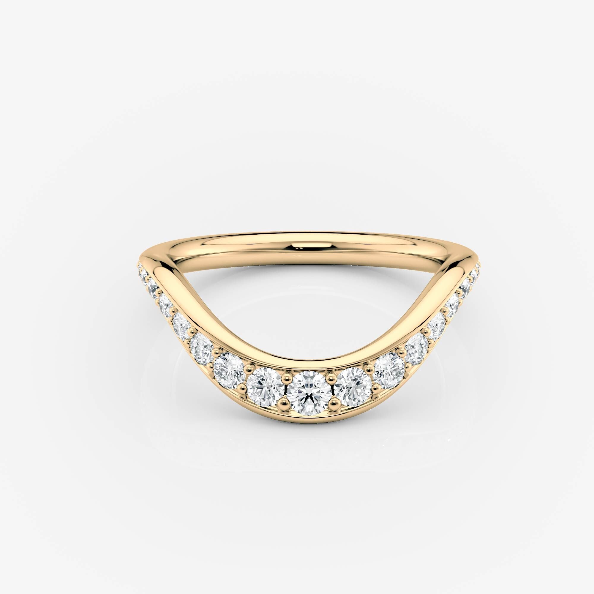 Curved Wide Pave Wedding Band | Moissanite Wedding Rings