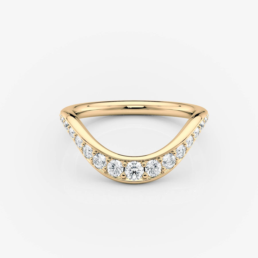 Curved Wide Pave Wedding Band | Moissanite Wedding Rings