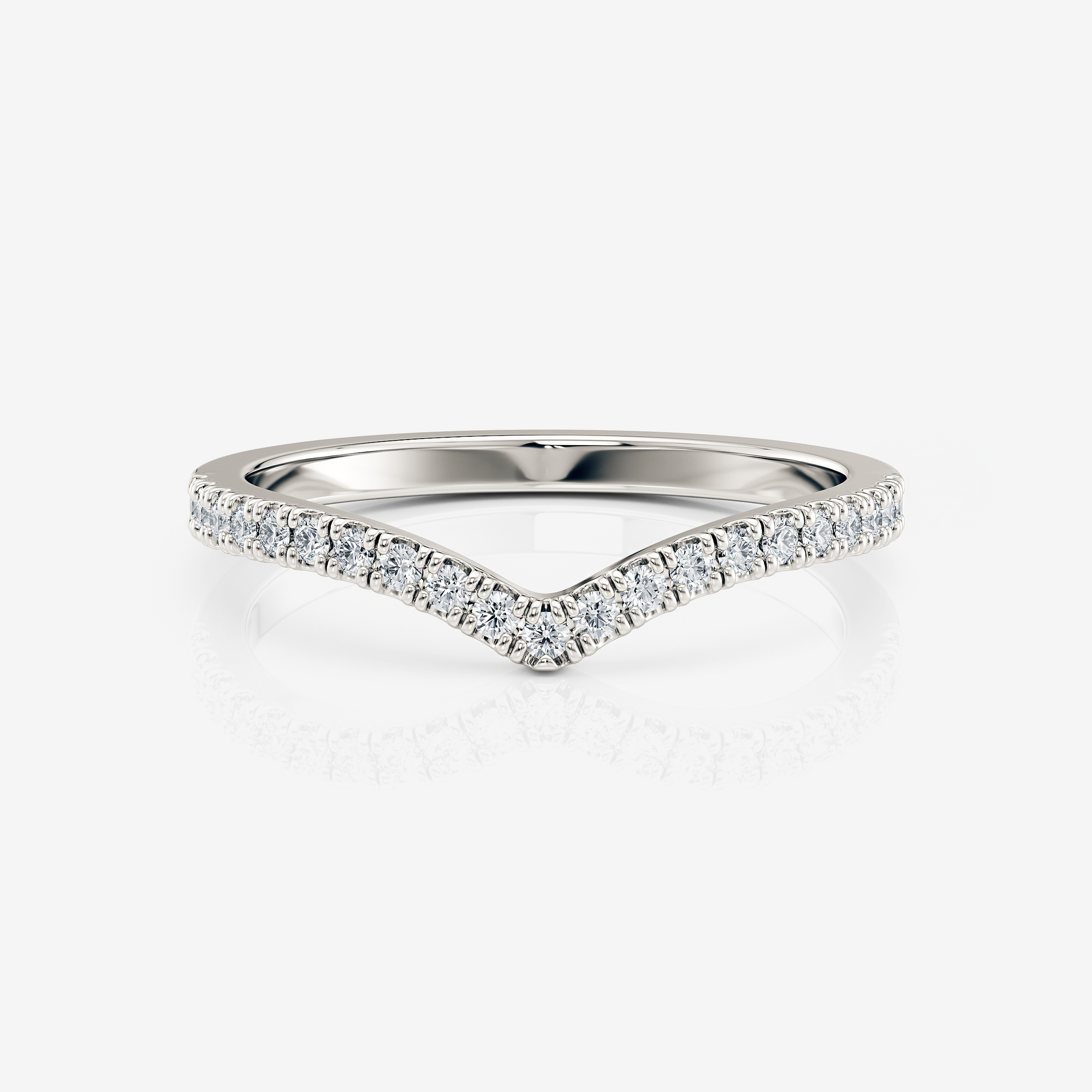 Lola Pave Chevron Wedding Ring | Lab Diamond