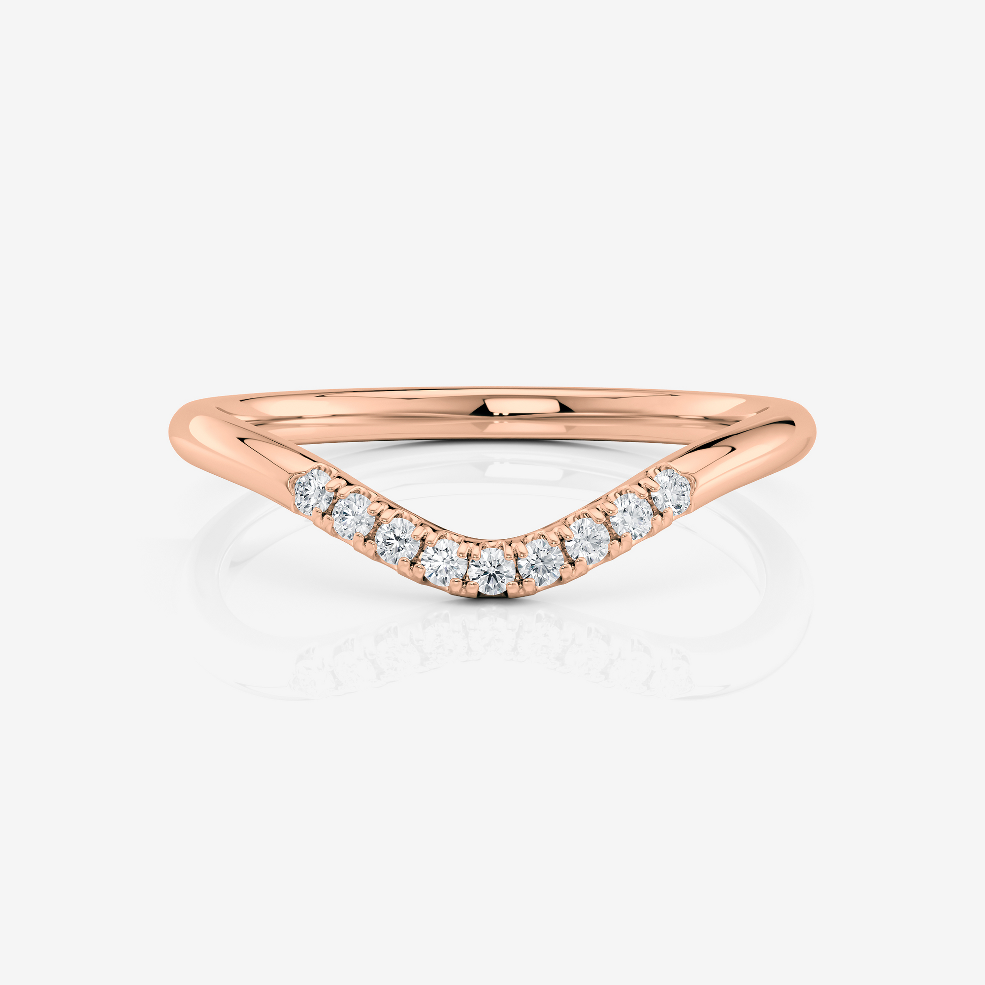 Luna Curved Diamond Band | Lab Diamond