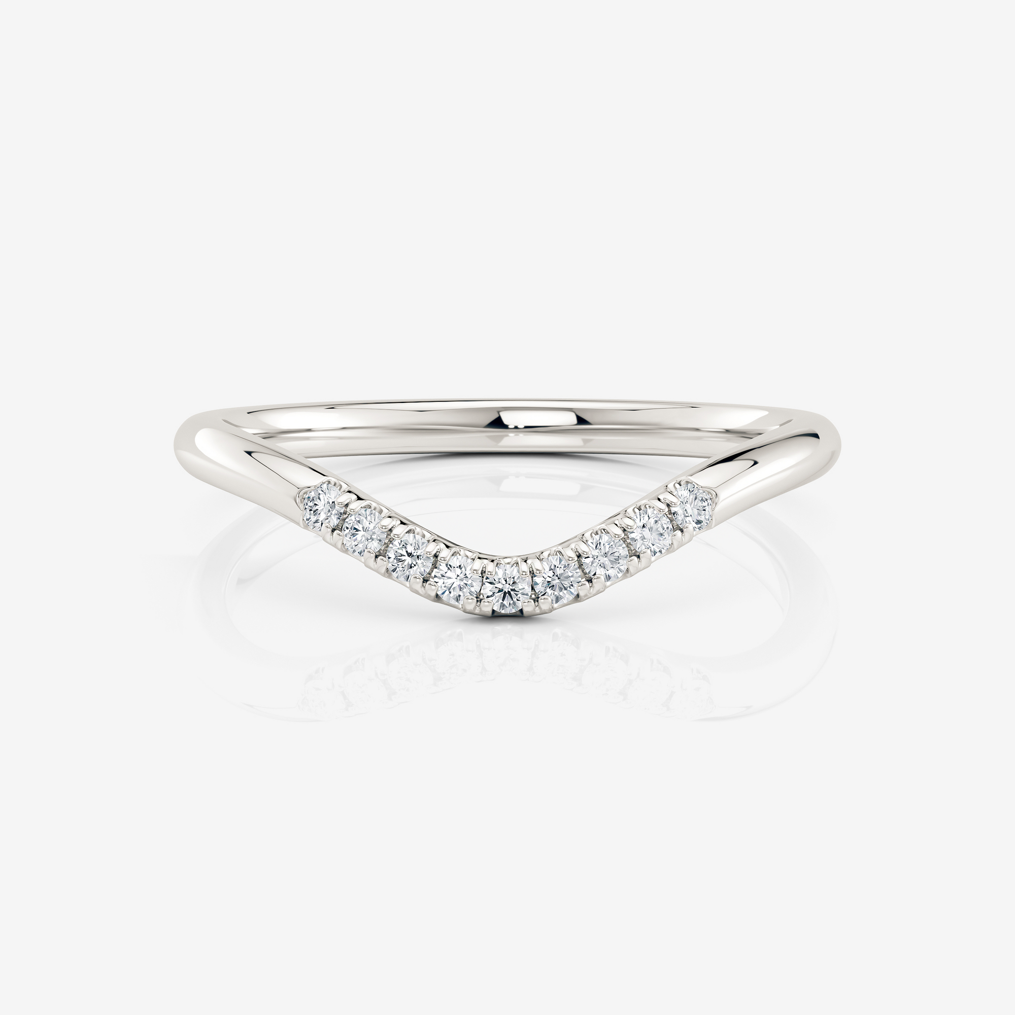 Luna Curved Diamond Band | Lab Diamond