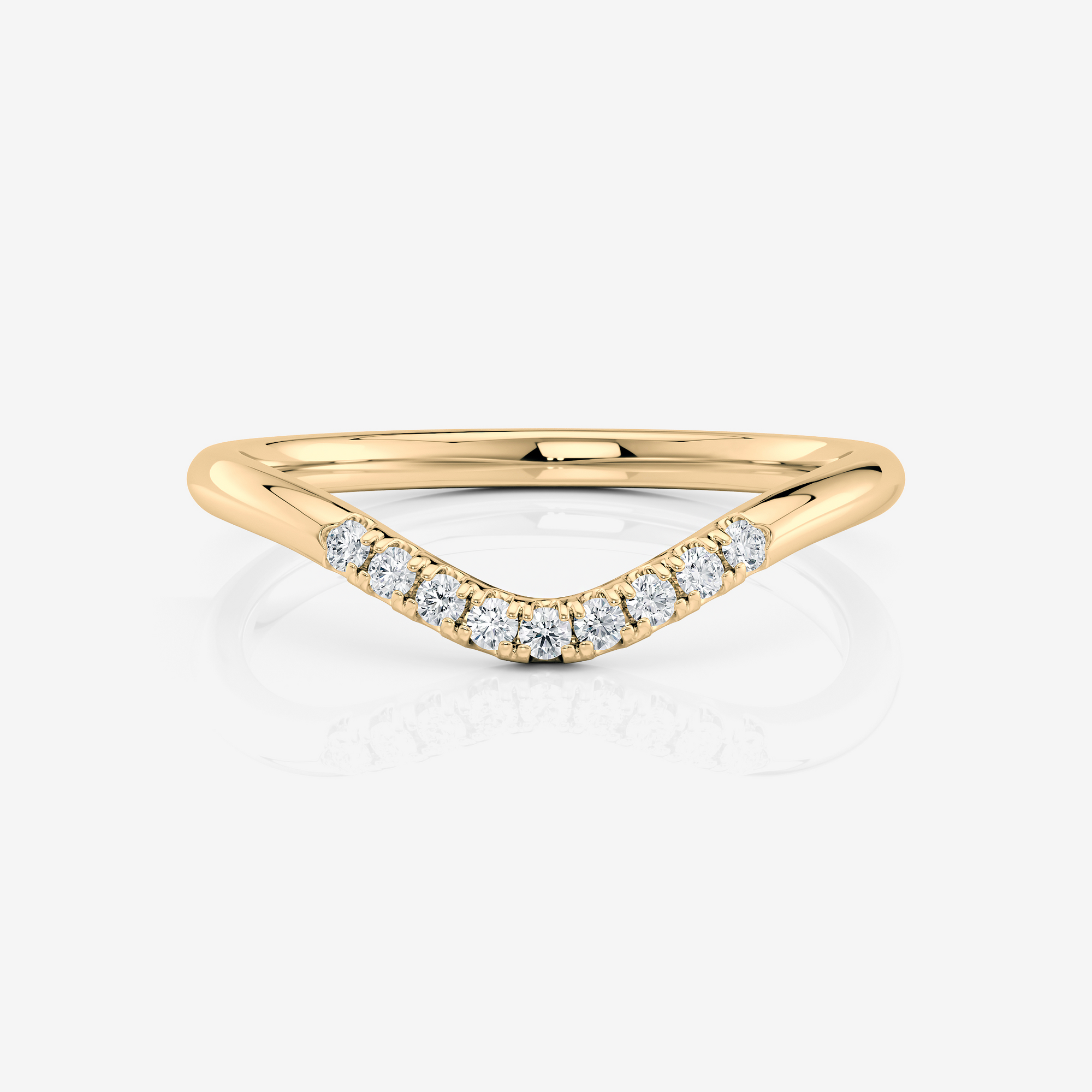 Luna Curved Diamond Band | Lab Diamond