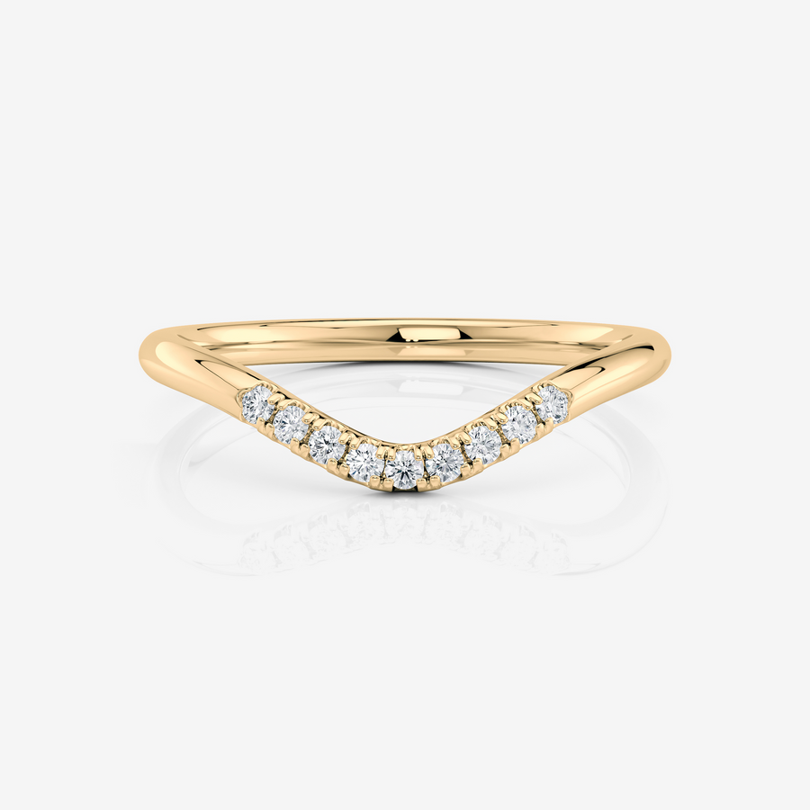 Curved Diamond Band | Moissanite Wedding Rings