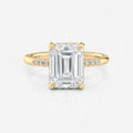 Pavé Emerald Hidden Halo Moissanite Engagement Ring 9ct yellow gold South Africa