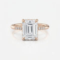 Pavé Emerald Hidden Halo Moissanite Engagement Ring 9ct rose gold South Africa