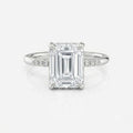 Pavé Emerald Hidden Halo Moissanite Engagement Ring 9ct white gold South Africa