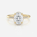 Pavé Oval Hidden Halo Moissanite Engagement Ring 9ct yellow gold South Africa