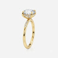 Pavé Oval Hidden Halo Moissanite Engagement Ring side view South Africa