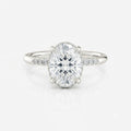 Pavé Oval Hidden Halo Moissanite Engagement Ring 9ct white gold South Africa
