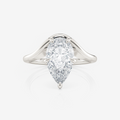 White gold Curved Pear Lab Diamond Engagement Ring South Africa