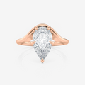 Curved Pear Lab Diamond Engagement Ring