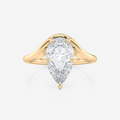 yellow gold Curved Pear Lab Diamond Engagement Ring South Africa