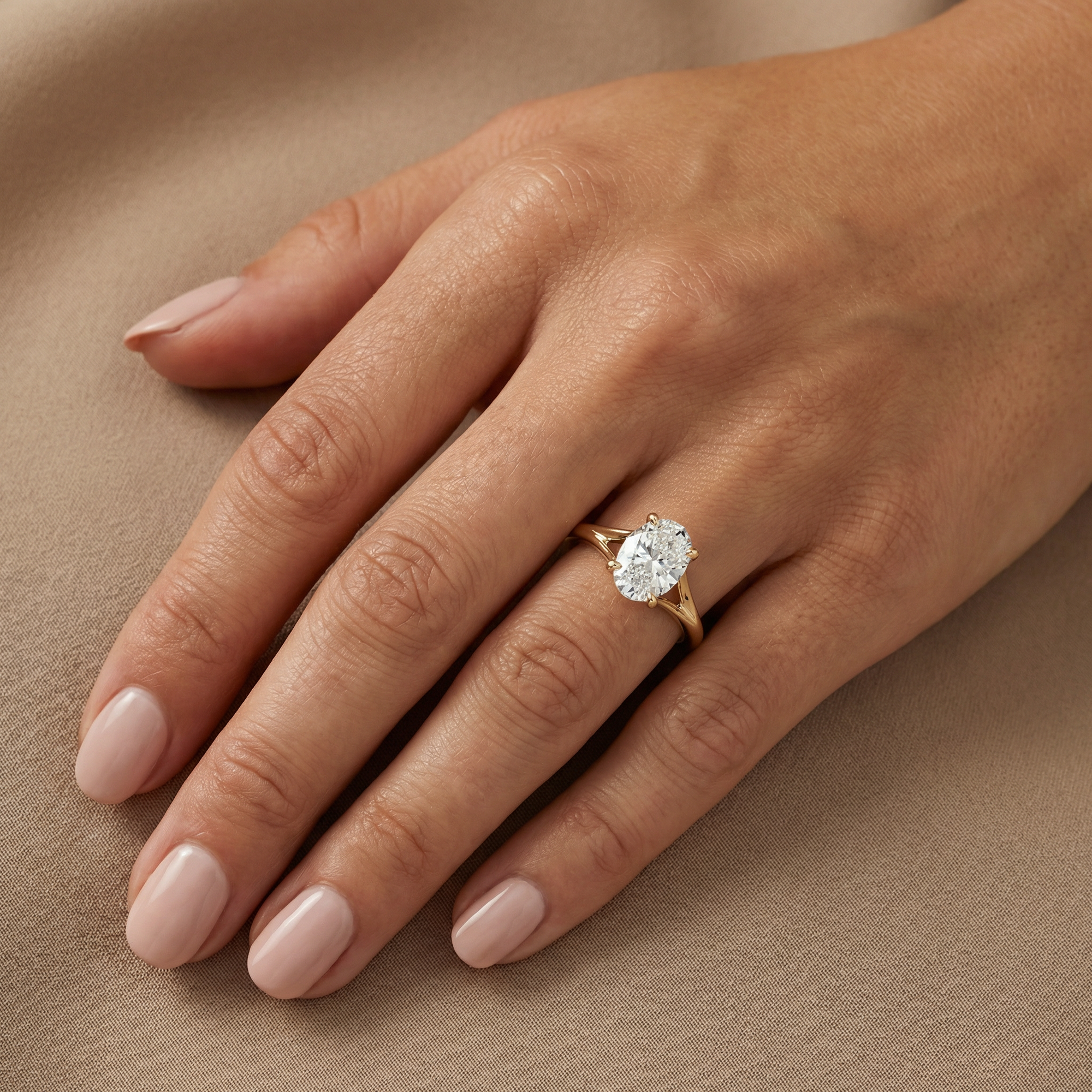 Oval Split Shank Solitaire Moissanite Engagement Rings South Africa Moissanite By Design