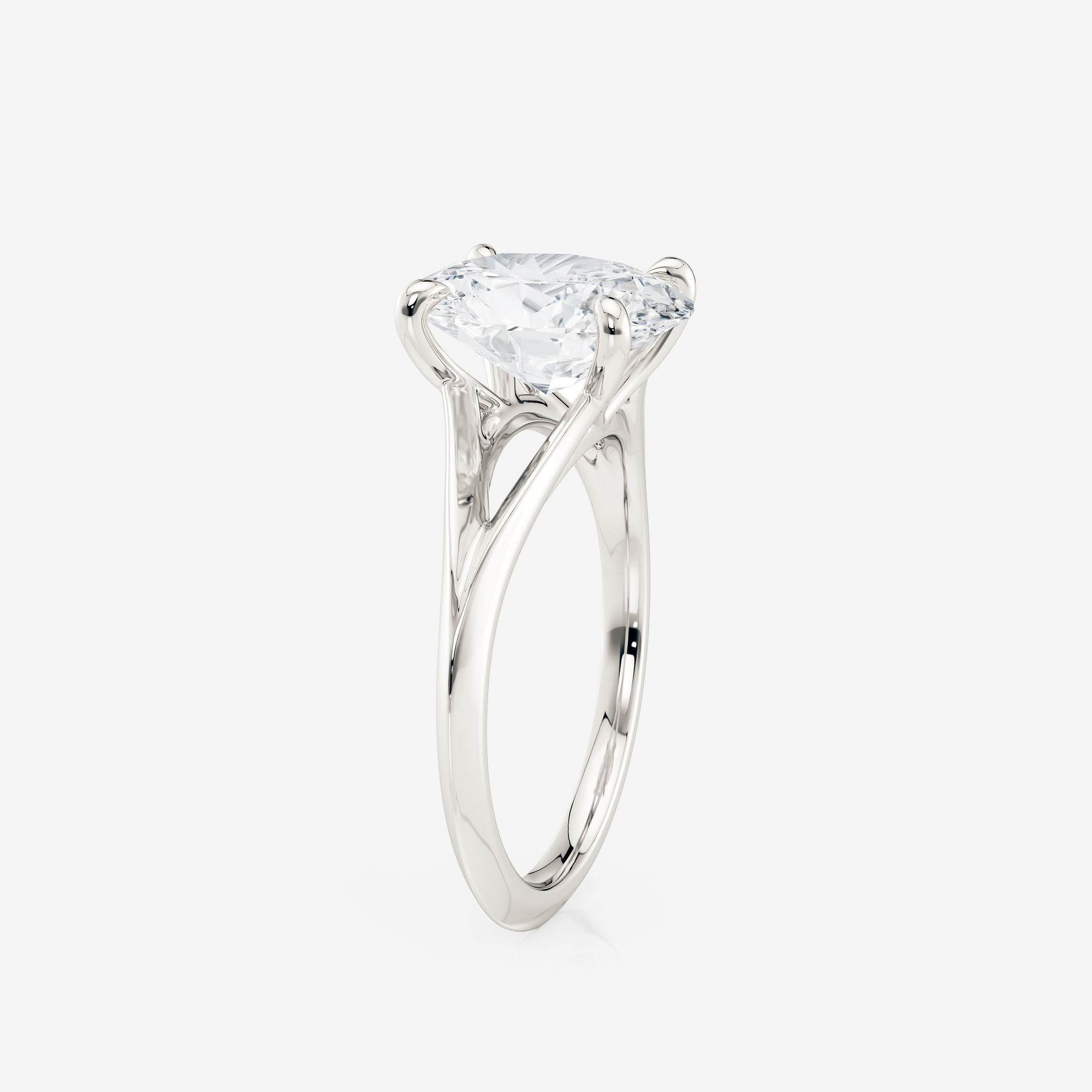 Oval Split Shank Solitaire Moissanite Engagement Rings South Africa Moissanite By Design