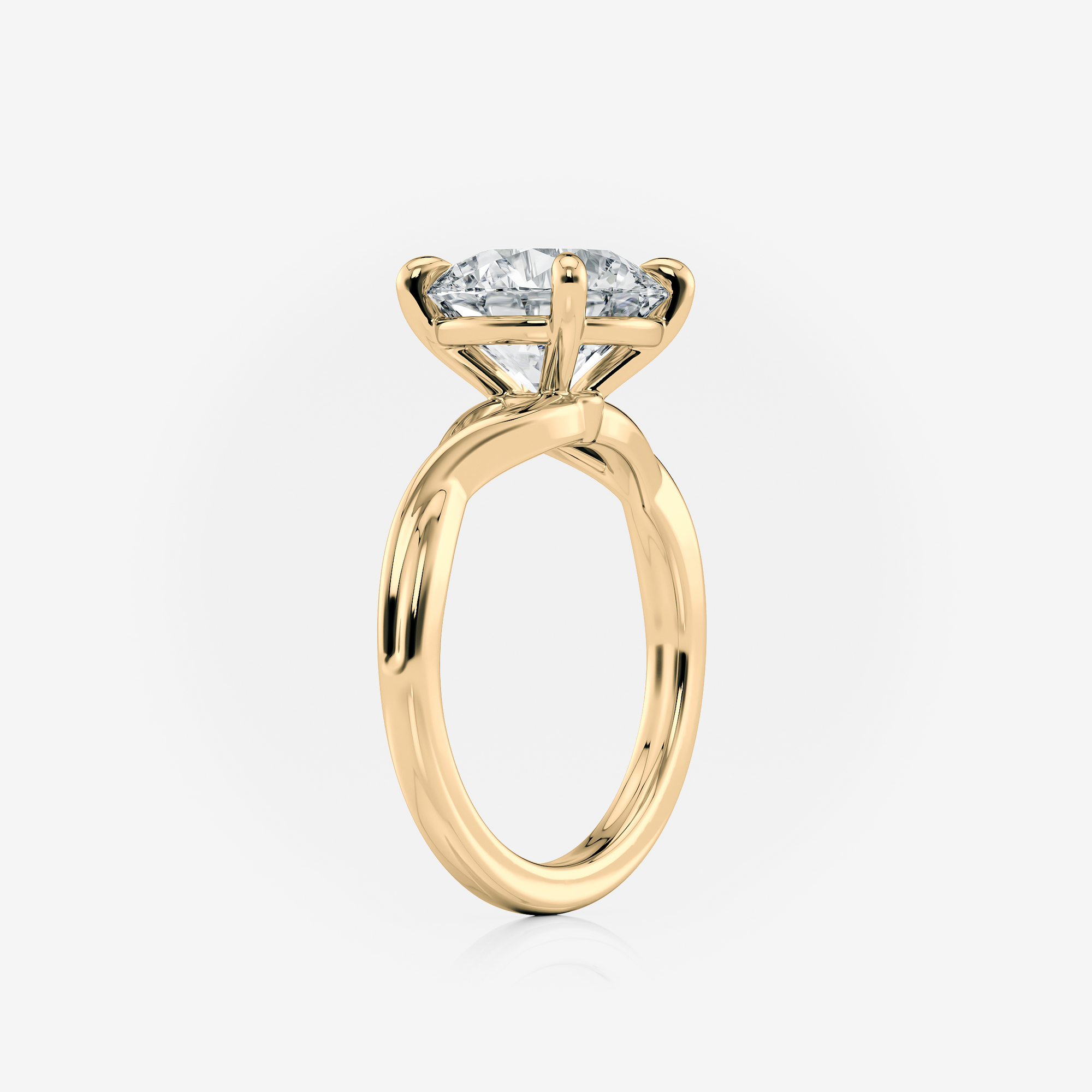 rose gold yellow gold Round Twist Band Solitaire Lab Diamond Engagement Ring South Africa Moissanite By Design