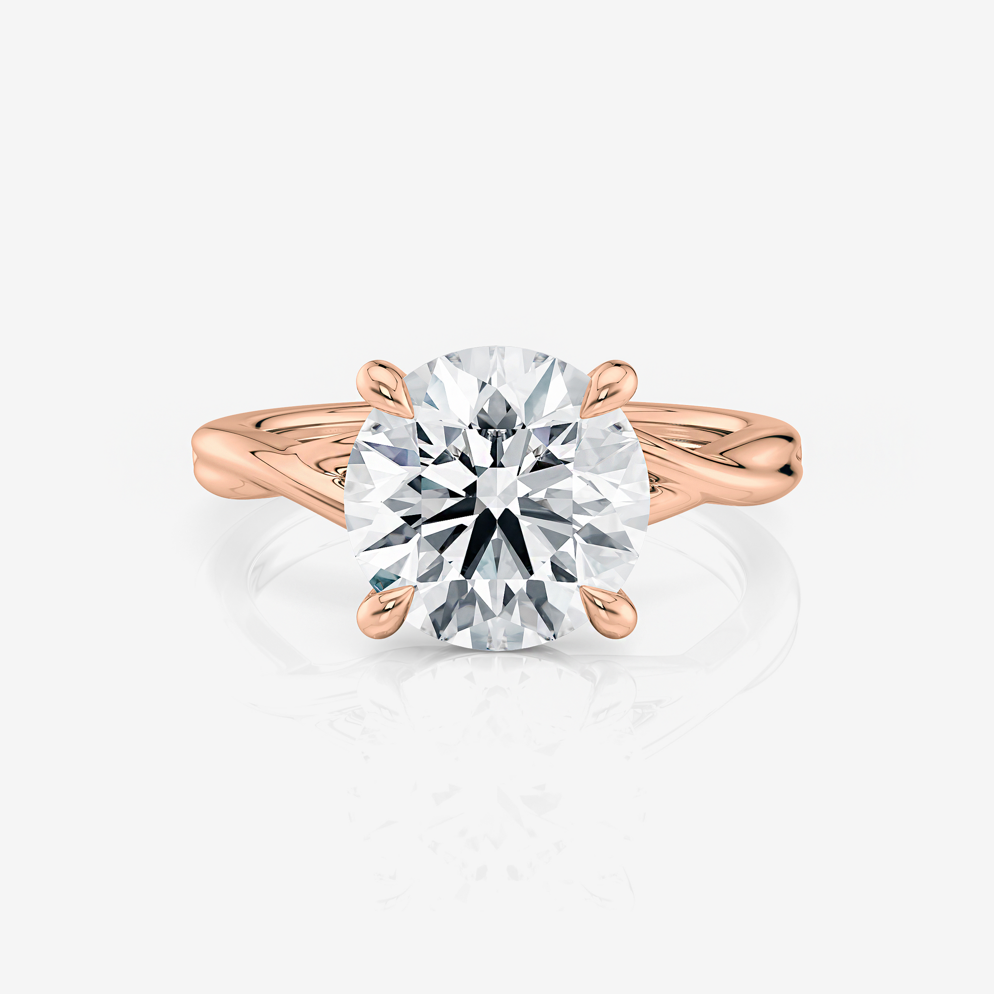 rose gold yellow gold Round Twist Band Solitaire Lab Diamond Engagement Rings South Africa Moissanite By Design