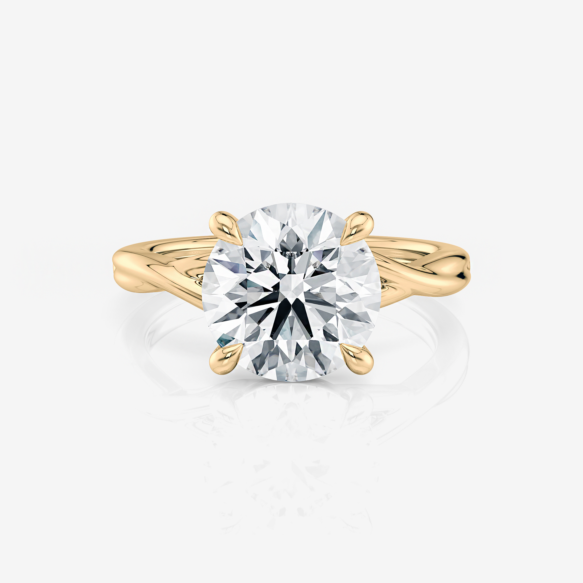 yellow gold Round Twist Band Solitaire Lab Diamond Engagement Rings South Africa Moissanite By Design