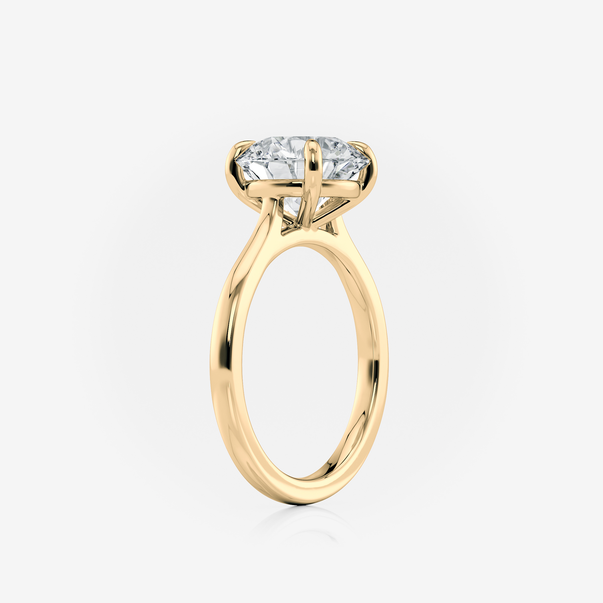 Round Tapered Cathedral Solitaire Moissanite Engagement Ring South Africa Moissanite By Design