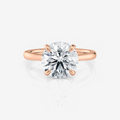 rose gold Round Tapered Cathedral Solitaire Moissanite Engagement Ring South Africa Moissanite By Design