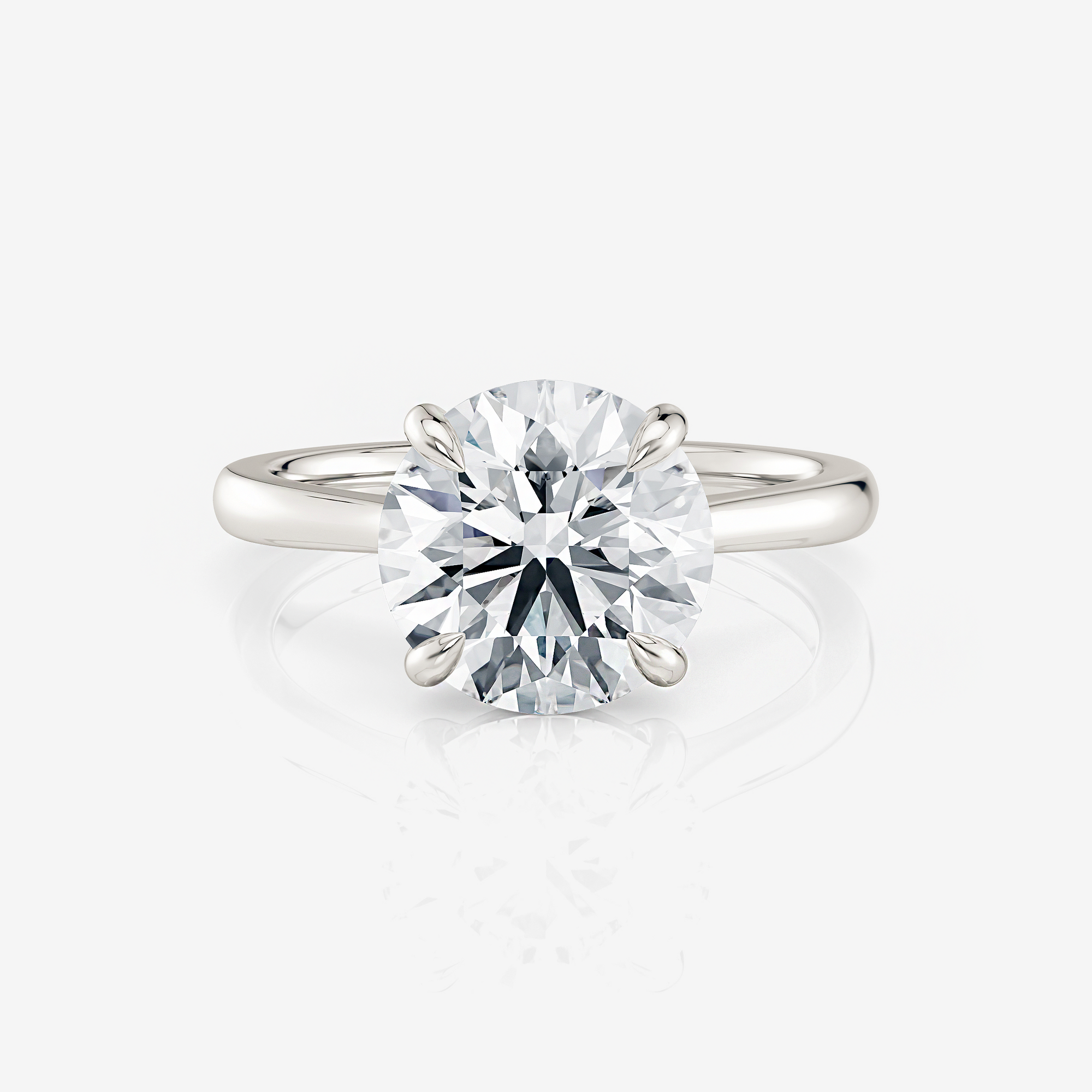 white gold Round Tapered Cathedral Solitaire Moissanite Engagement Ring South Africa Moissanite By Design
