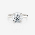 white gold Round Tapered Cathedral Solitaire Moissanite Engagement Ring South Africa Moissanite By Design