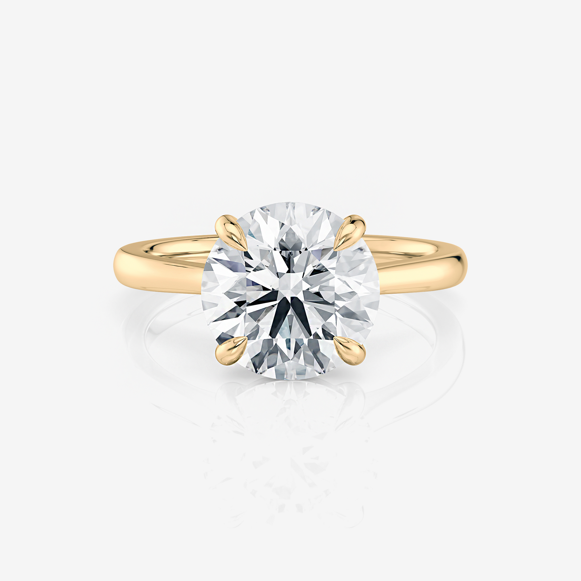 yellow gold Round Tapered Cathedral Solitaire Moissanite Engagement Ring South Africa Moissanite By Design