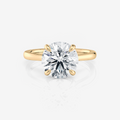 yellow gold Round Tapered Cathedral Solitaire Moissanite Engagement Ring South Africa Moissanite By Design