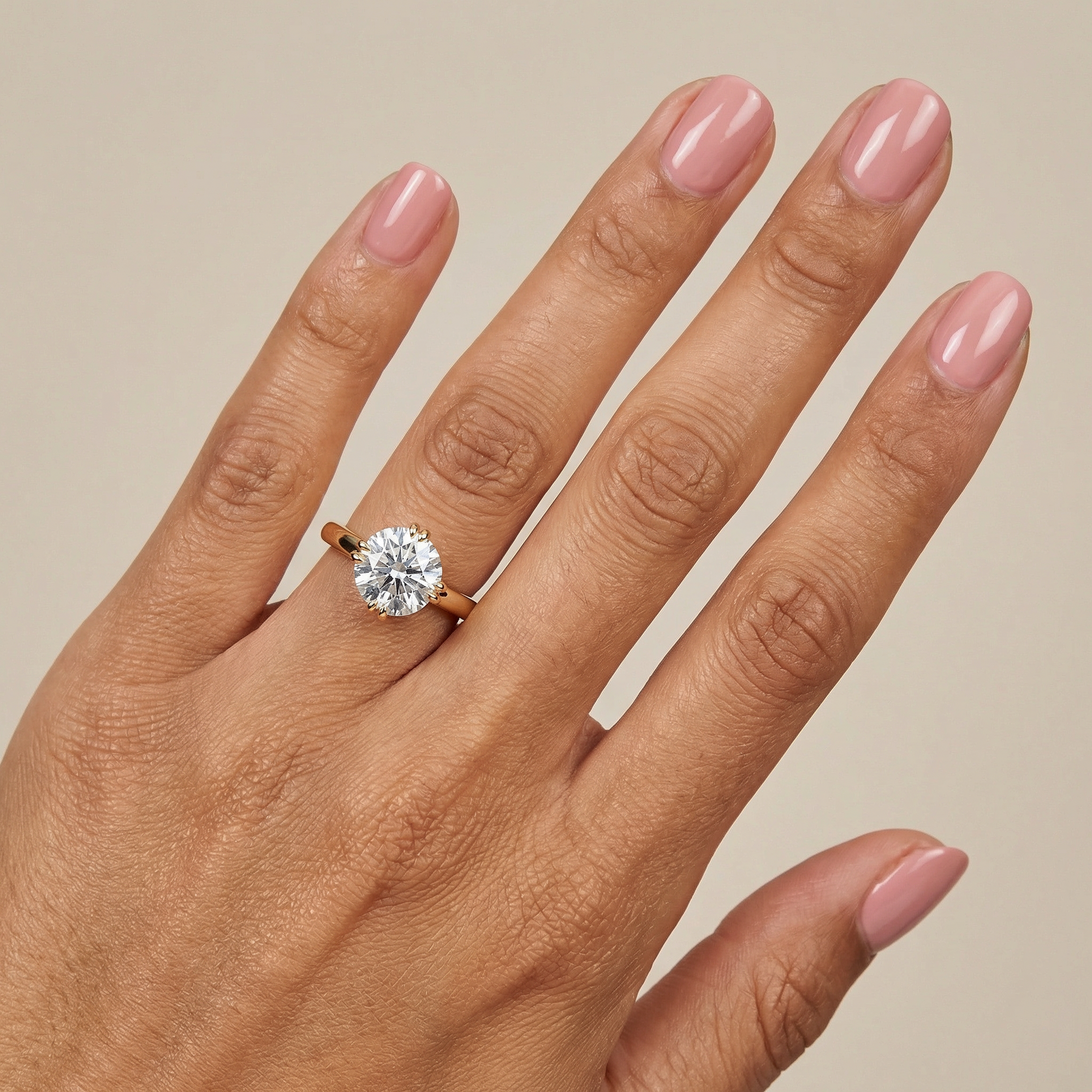 Round East-West Double Claw Moissanite Engagement Rings South Africa Moissanite By Design