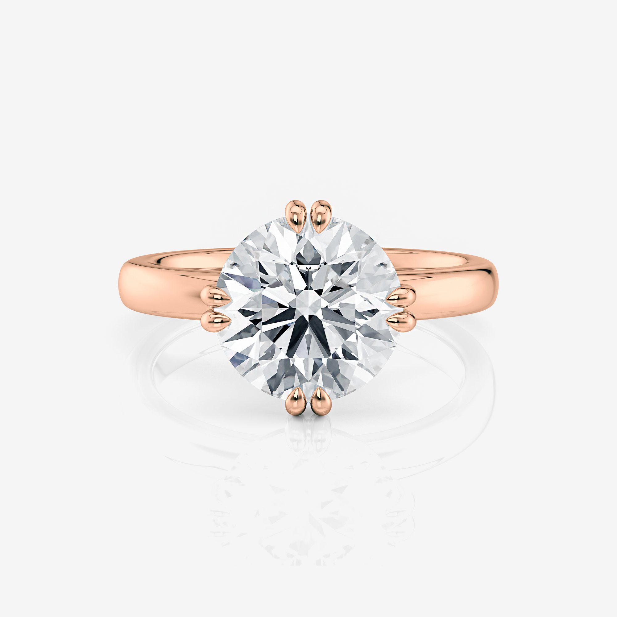 rose gold white gold yellow gold Round East-West Double Claw Moissanite Engagement Rings South Africa Moissanite By Design