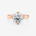 rose gold white gold yellow gold Round East-West Double Claw Moissanite Engagement Rings South Africa Moissanite By Design