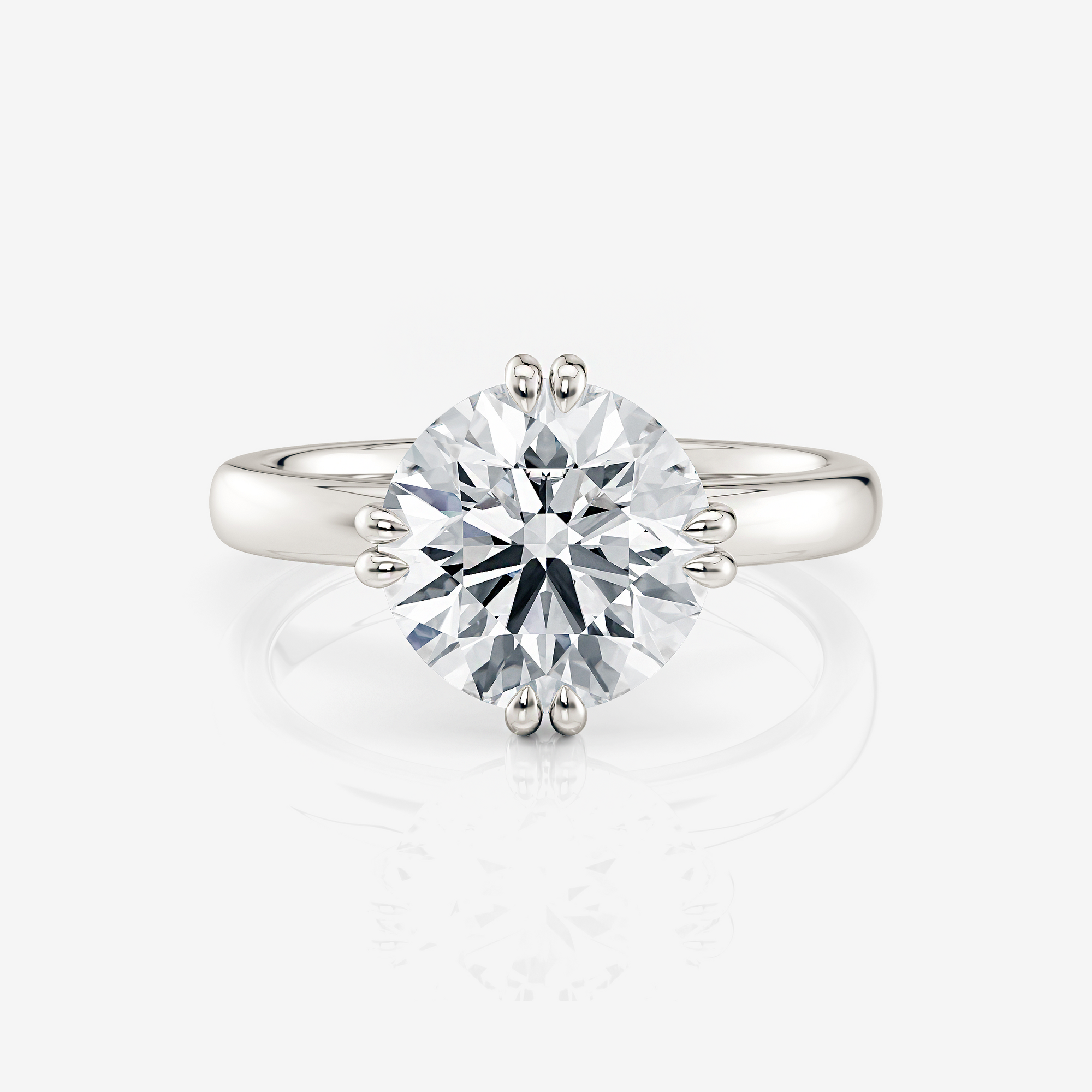 white gold yellow gold Round East-West Double Claw Moissanite Engagement Rings South Africa Moissanite By Design