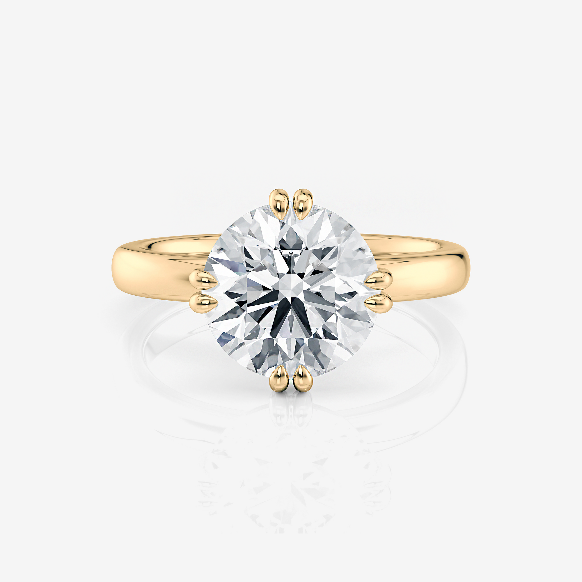 yellow gold Round East-West Double Claw Moissanite Engagement Rings South Africa Moissanite By Design