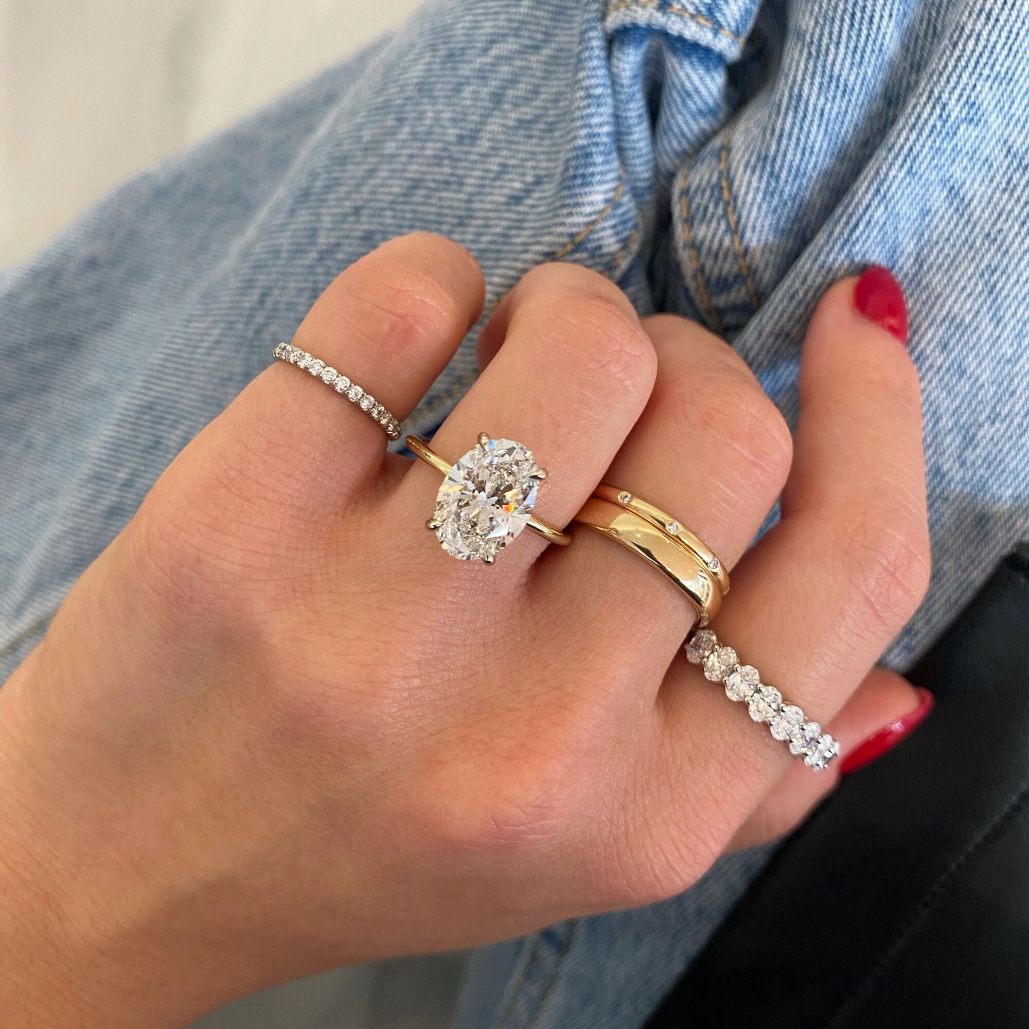 4ct Oval Hidden Halo Moissanite Engagement Ring South Africa Moissanite By Design