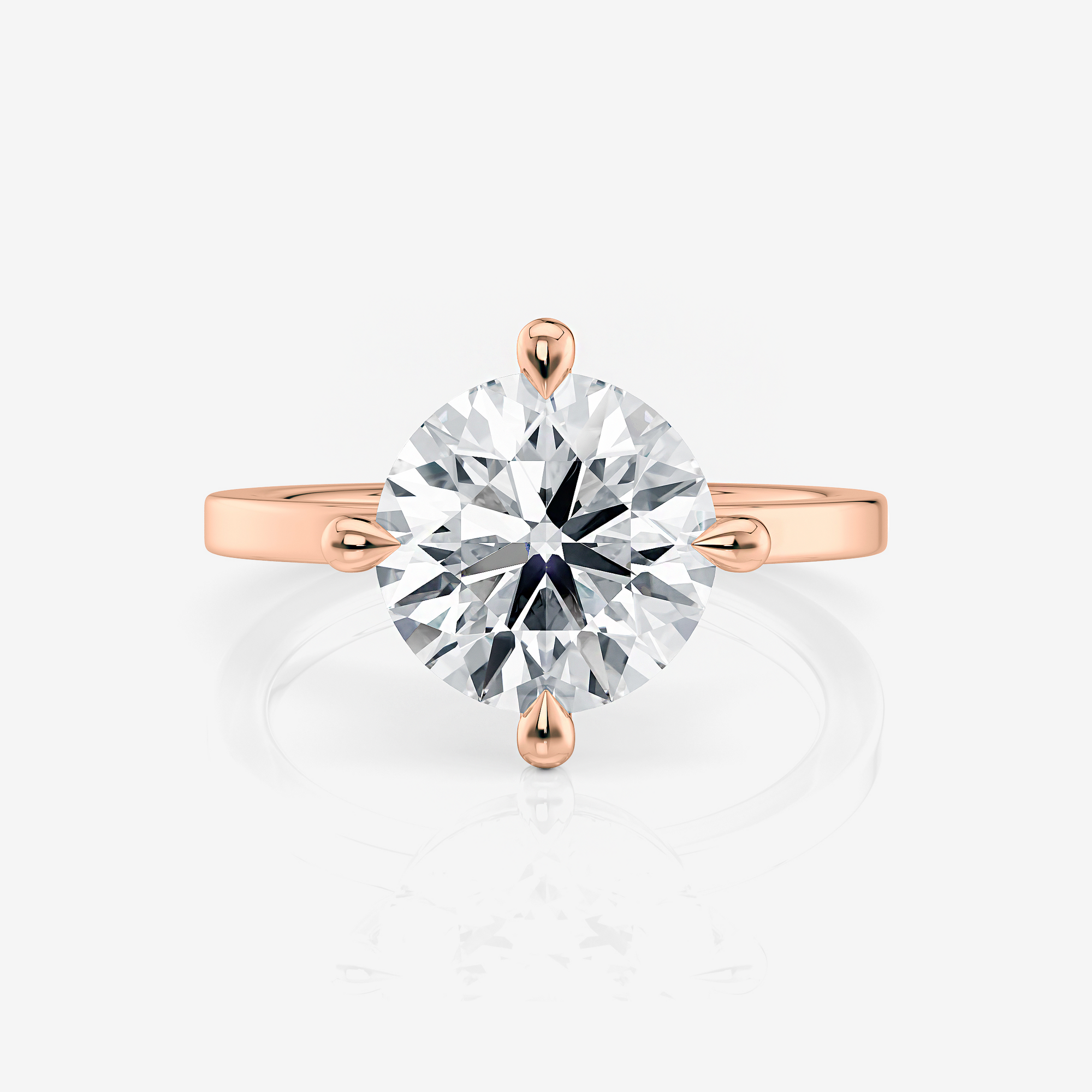 Sofia East West Round Solitaire Lab Diamond Engagement Ring