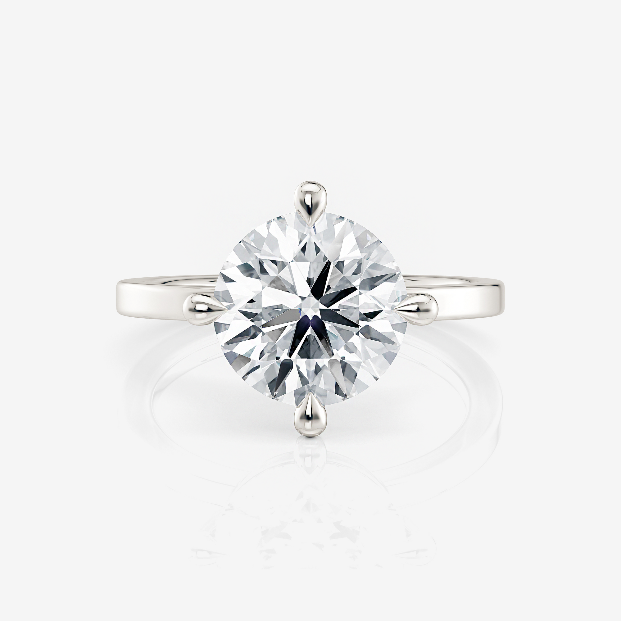 Sofia East West Round Solitaire Lab Diamond Engagement Ring