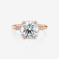 rose gold Round Side Stone Double Claw Moissanite Engagement Ring South Africa Moissanite by Design