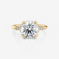 yellow gold Round Side Stone Double Claw Moissanite Engagement Ring South Africa Moissanite by Design