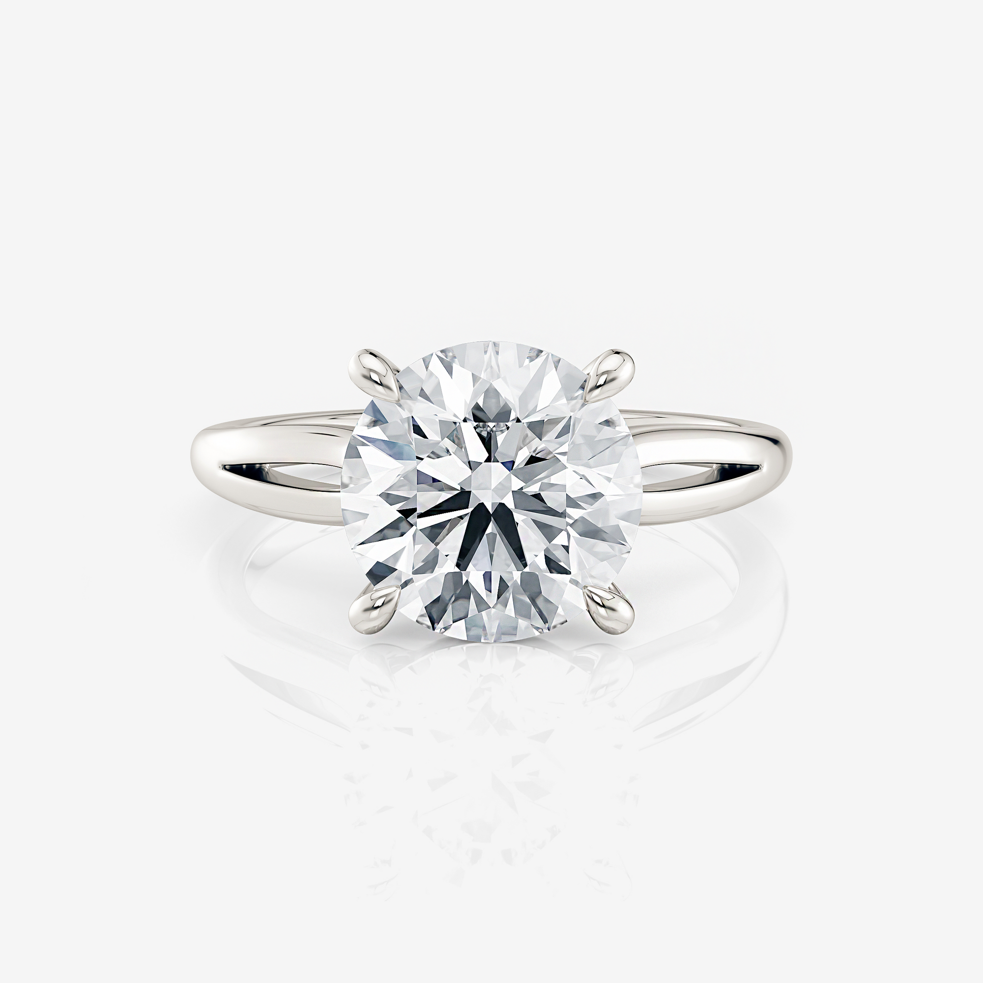 White gold Round Split Band Solitaire Moissanite Engagement Ring South Africa Moissanite BY Design